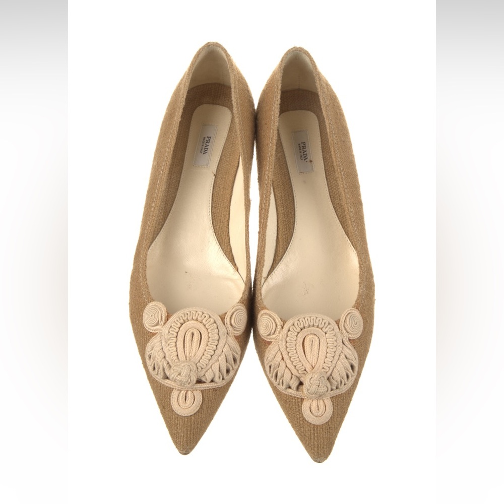 Prada embroidered flats